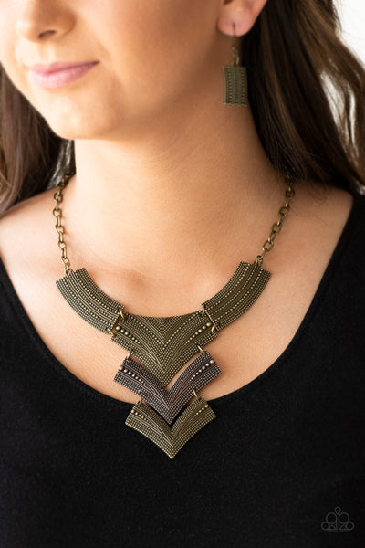 Fiercely Pharaoh - Multi brass copper Necklace Paparrazi Accessories