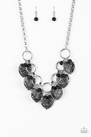 Very Valentine - Black Heart Necklace Paparrazi Accessories