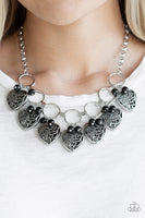 Very Valentine - Black Heart Necklace Paparrazi Accessories