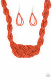 A Standing Ovation - Orange Seed Bead Necklace Paparazzi Accessories N1