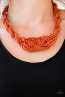 A Standing Ovation - Orange Seed Bead Necklace Paparazzi Accessories N1