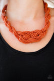 A Standing Ovation - Orange Seed Bead Necklace Paparazzi Accessories N1