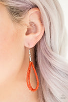 A Standing Ovation - Orange Seed Bead Necklace Paparazzi Accessories N1