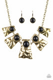 Cougar Brass Black Necklace Paparazzi Accessories