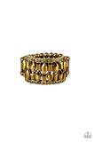 Treasure Trove Tribute - Brass Bling Ring Paparrazi Accessories