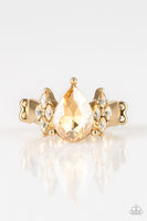 Yas Queen - Gold Bling Ring Stretch Paparrazi Accessories