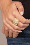 Million Dollar Masquerade - Gold Bling Ring Paparrazi Accessories