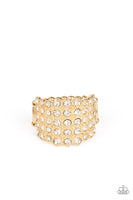 Million Dollar Masquerade - Gold Bling Ring Paparrazi Accessories
