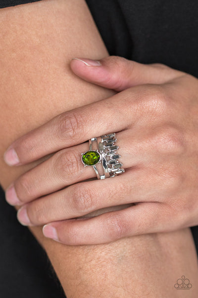 Crowned Victor - Green Ring Paparazzi Accessories