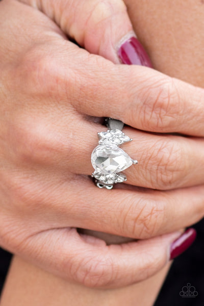 Yas Queen - White Bling Ring Paparazzi Accessories