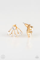 Jeweled Jubilee - Gold Bling Earrings Paparrazi Accessories
