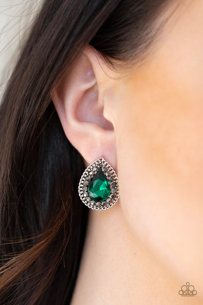 Debutante Debut - Green Post Earrings Paparrazi Accessories