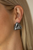 Exalted Elegance - Silver Smoky bling earrings Paparrazi Accessories