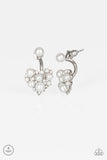 Star-Studded Success - White Heart Pearl Earrings Paparrazi Accessories