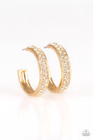 Cash Flow - Gold Bling Hoops Earrings Paparrazi Accessories