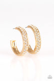 Cash Flow - Gold Bling Hoops Earrings Paparrazi Accessories