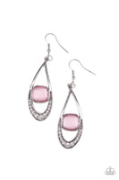 The Greatest GLOW On Earth - Pink Bling Earrings Paparrazi Accessories