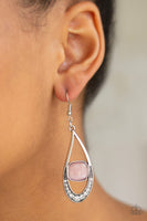 The Greatest GLOW On Earth - Pink Bling Earrings Paparrazi Accessories