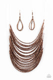 Catwalk Queen - Copper Seed Bead Necklace Paparazzi Accessories N4