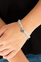 Rare Romance - White Heart Bracelet Paparrazi Accessories