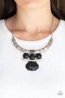 Commander In CHIEFETTE - Black Silver Necklace Paparrazi Accessories