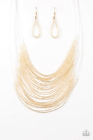 Catwalk Queen - Gold Seed Bead Necklace Paparrazi Accessories