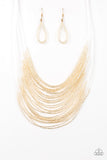 Catwalk Queen - Gold Seed Bead Necklace Paparrazi Accessories