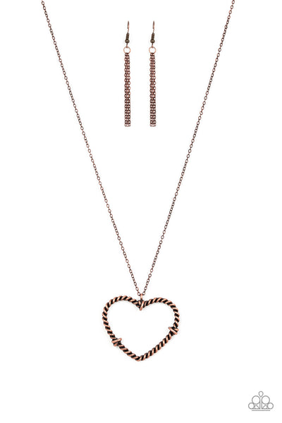 Straight From The Heart - Copper Necklace Paparazzi Accessories