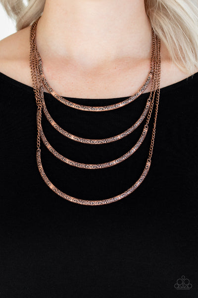 It Will Be Over MOON - Copper Layered necklace Paparrazi Accessories