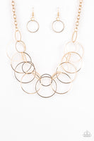 Circa de Couture - Gold Paparrazi Accessories Hoops necklace
