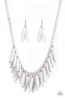 Full Of Flavor - White Fringe necklace Paparrazi Accessories