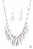 Full Of Flavor - White Fringe necklace Paparrazi Accessories