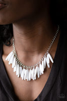 Full Of Flavor - White Fringe necklace Paparrazi Accessories