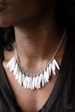 Full Of Flavor - White Fringe necklace Paparrazi Accessories