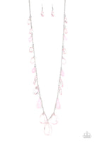 GLOW And Steady Wins The Race - Pink Crystal necklace Paparrazi Accessories