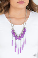 Roaring Riviera - Purple Fringe necklace Paparrazi Accessories