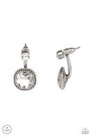 Celebrity Cache - White Bling Earrings Paparazzi Accessories
