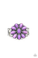 Stone Gardenia - Purple Floral Ring Paparrazi Accessories