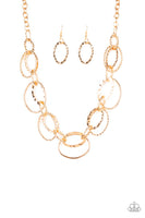 Bend OVAL Backwards - Gold Necklace Paparazzi Accessories