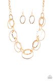 Bend OVAL Backwards - Gold Necklace Paparazzi Accessories