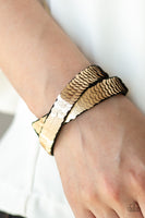 Under The SEQUINS - Brown Red Bracelet Paparazzi Accessories