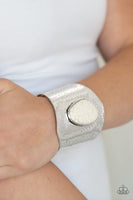 Casual Canyoneer - White Cuff Bracelet Paparazzi Accessories