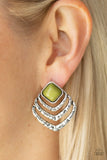 Rebel Ripple - Green post Earrings Paparrazi Accessories
