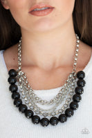 One-Way WALL STREET - Black necklace Paparrazi Accessories