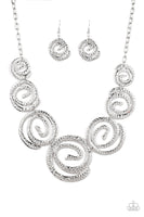 Statement Swirl - Silver Necklace Paparrazi Accessories