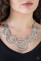Statement Swirl - Silver Necklace Paparrazi Accessories