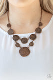 Metallic Patchwork - Copper Necklace Paparrazi Accessories