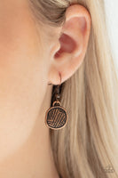 Metallic Patchwork - Copper Necklace Paparrazi Accessories