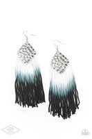 Dip In - Black White Tye Dye Earrings Paparrazi Accessories