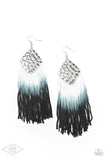 Dip In - Black White Tye Dye Earrings Paparrazi Accessories